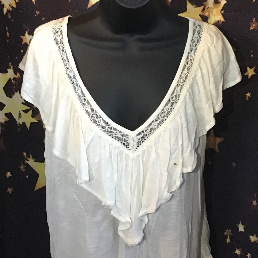 Ivory V-Neck XL Blouse